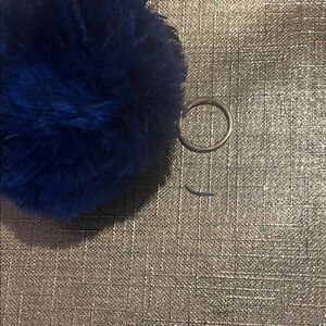 Elegant Navy Fluffy Key Holder